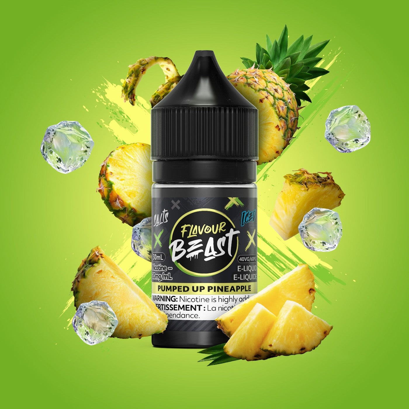 PUMPED UP PINEAPPLE ICED FLAVOUR BEAST 30mL salt nic e-liquid