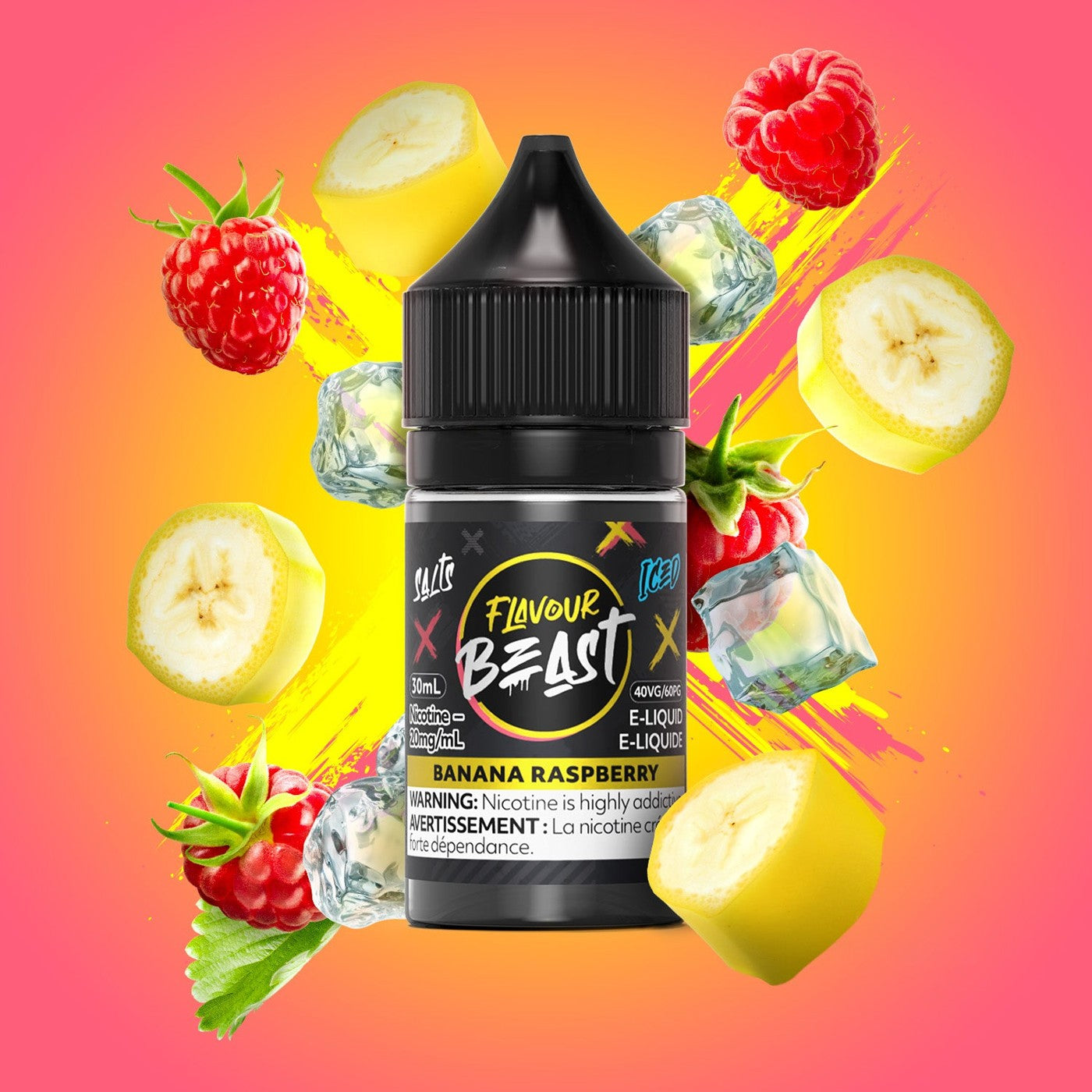 BANANA RASPBERRY ICED FLAVOUR BEAST 30mL salt nic e-liquid