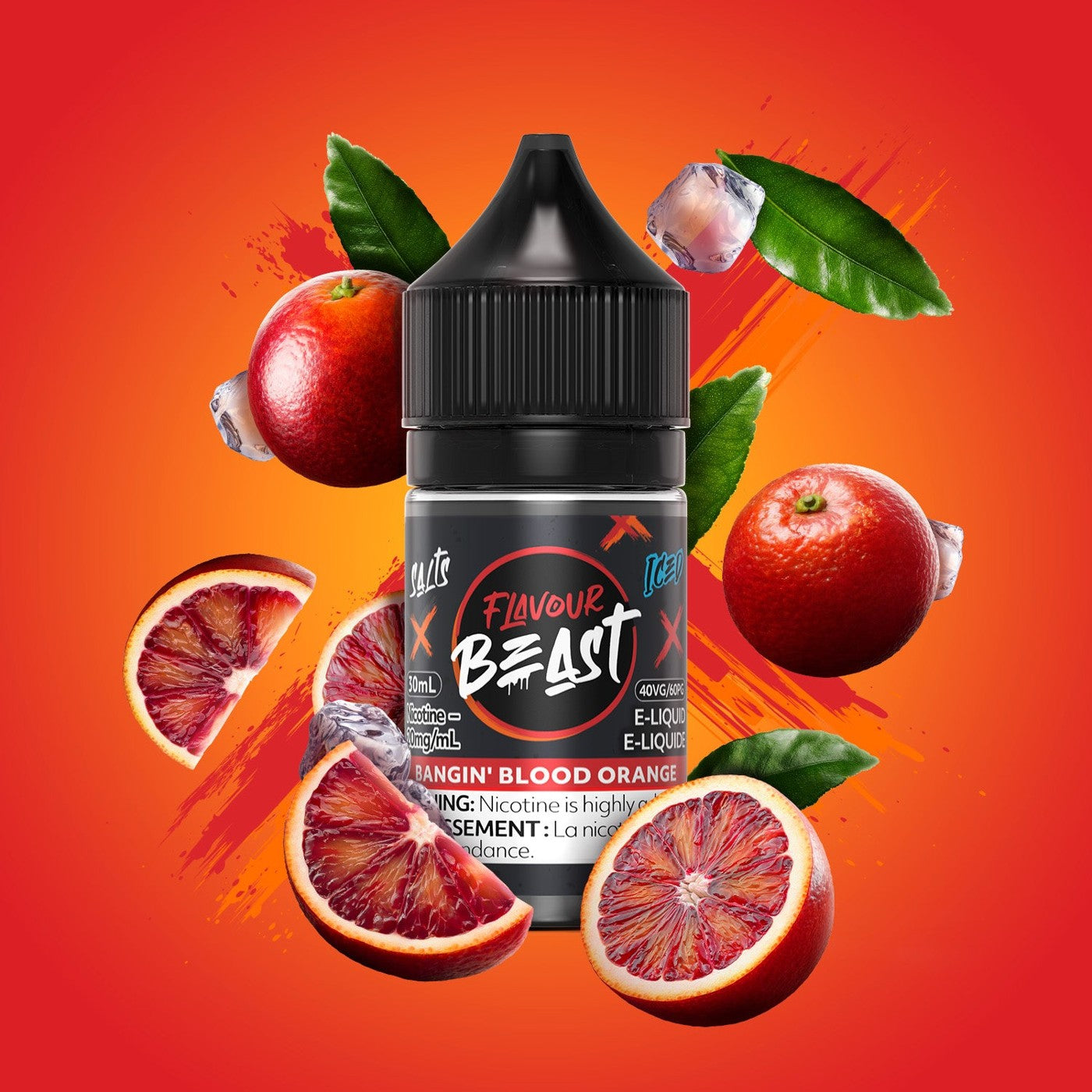 BANGIN' BLOOD ORANGE ICED FLAVOUR BEAST 30mL salt nic e-liquid