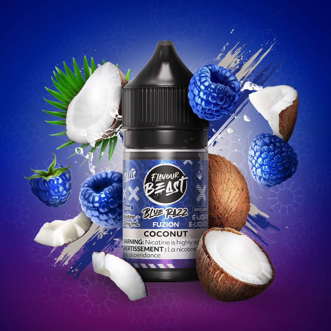 BLUE RAZZ FUZION COCONUT FLAVOUR BEAST 30mL salt nic e-liquid