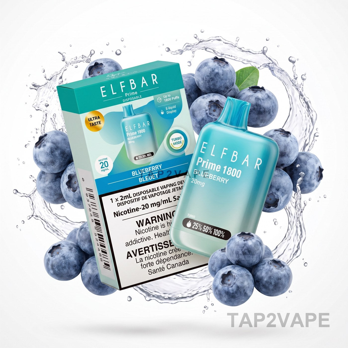 BLUEBERRY ELF BAR PRIME 1800