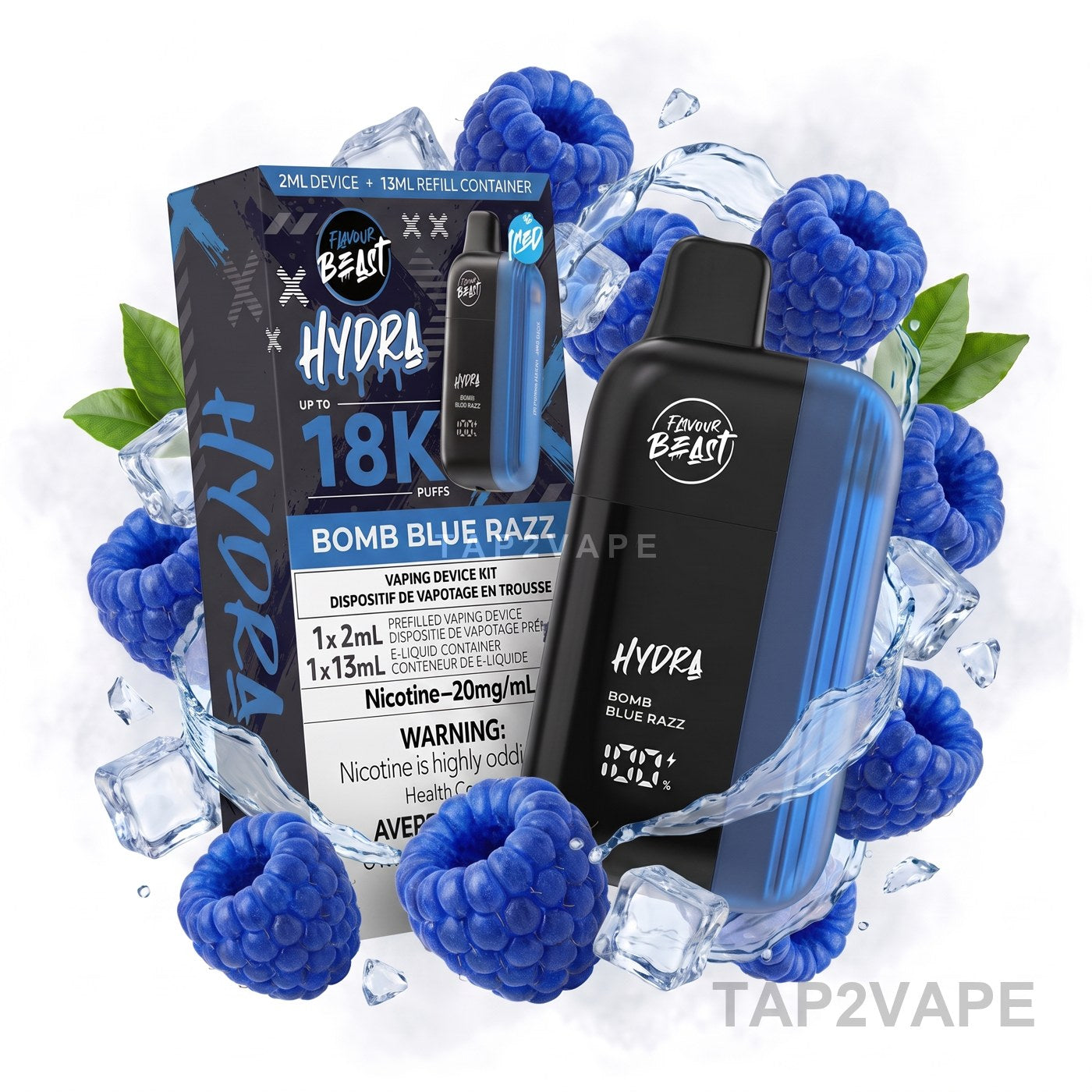 BOMB BLUE RAZZ FLAVOUR BEAST HYDRA