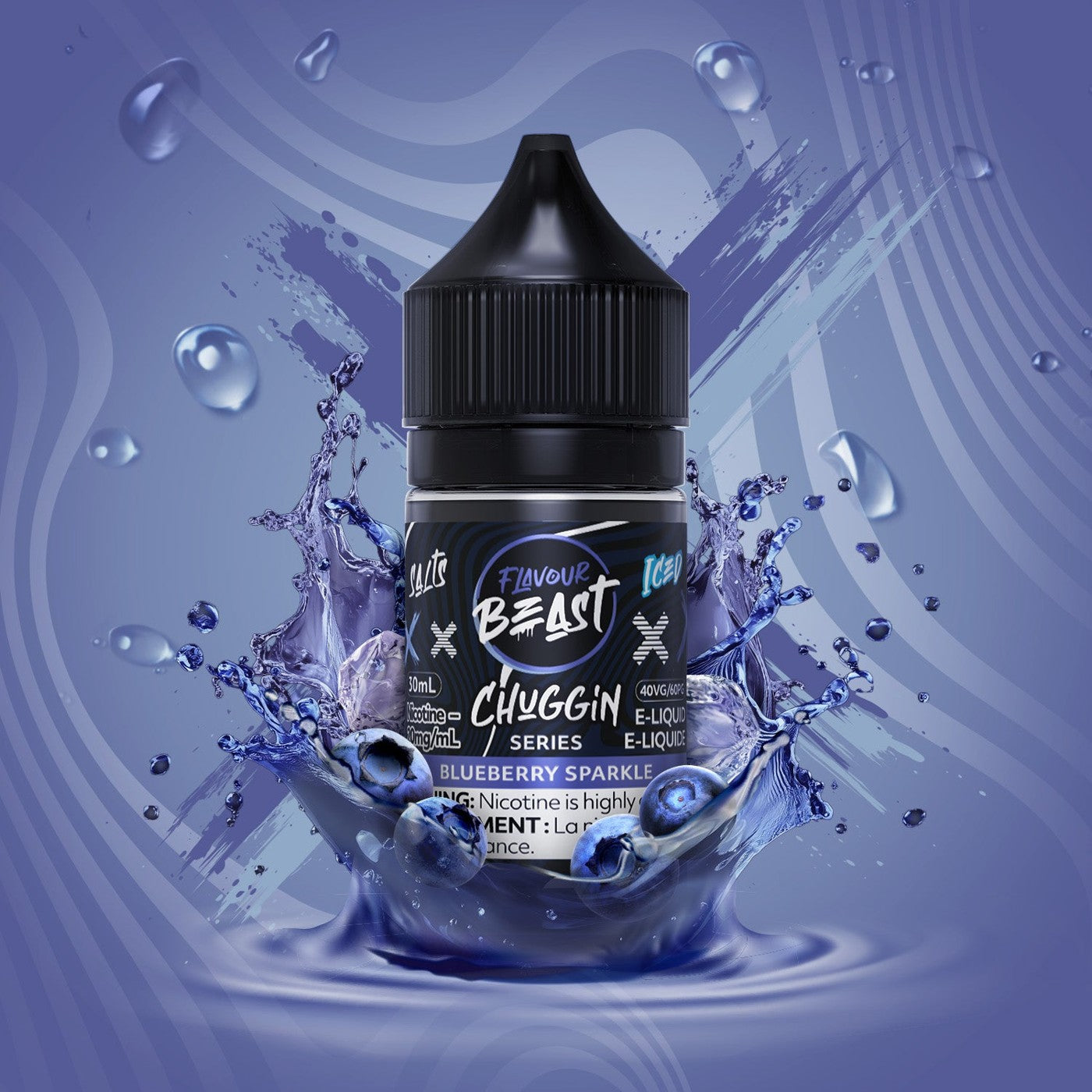 CHUGGIN BLUEBERRY SPARKLE (ICED) FLAVOUR BEAST 30mL salt nic e-liquid