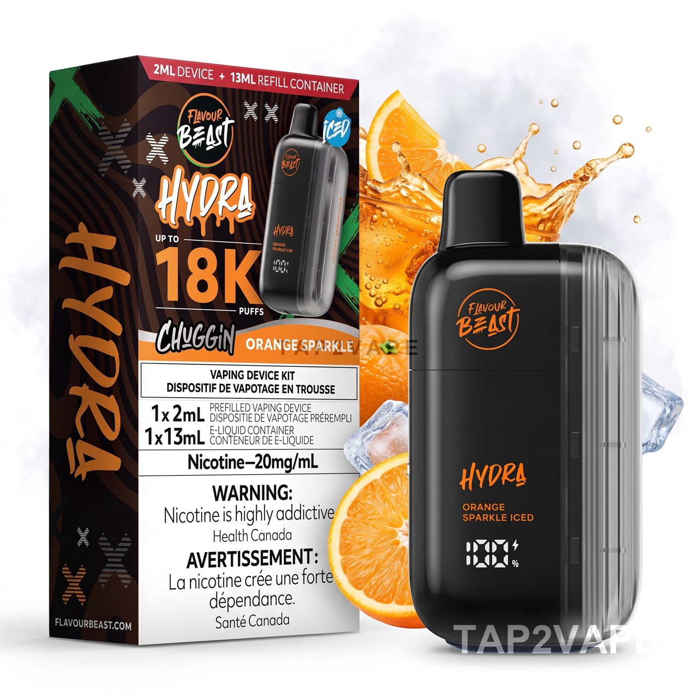 CHUGGIN' ORANGE SPARKLE FLAVOUR BEAST HYDRA