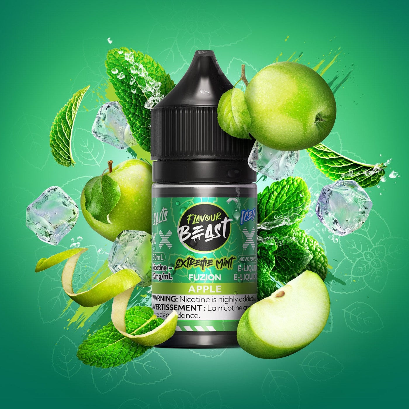 EXTREME MINT FUZION APPLE ICED FLAVOUR BEAST 30mL salt nic e-liquid