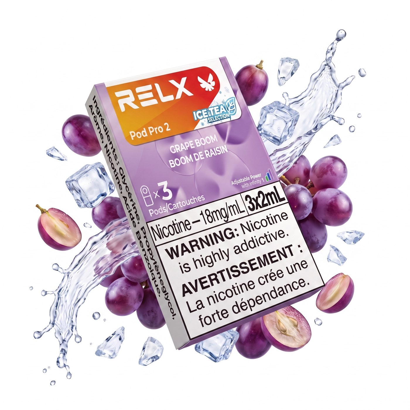 GRAPE BOOM (ICE TEA) RELX PRO 2 POD PACK