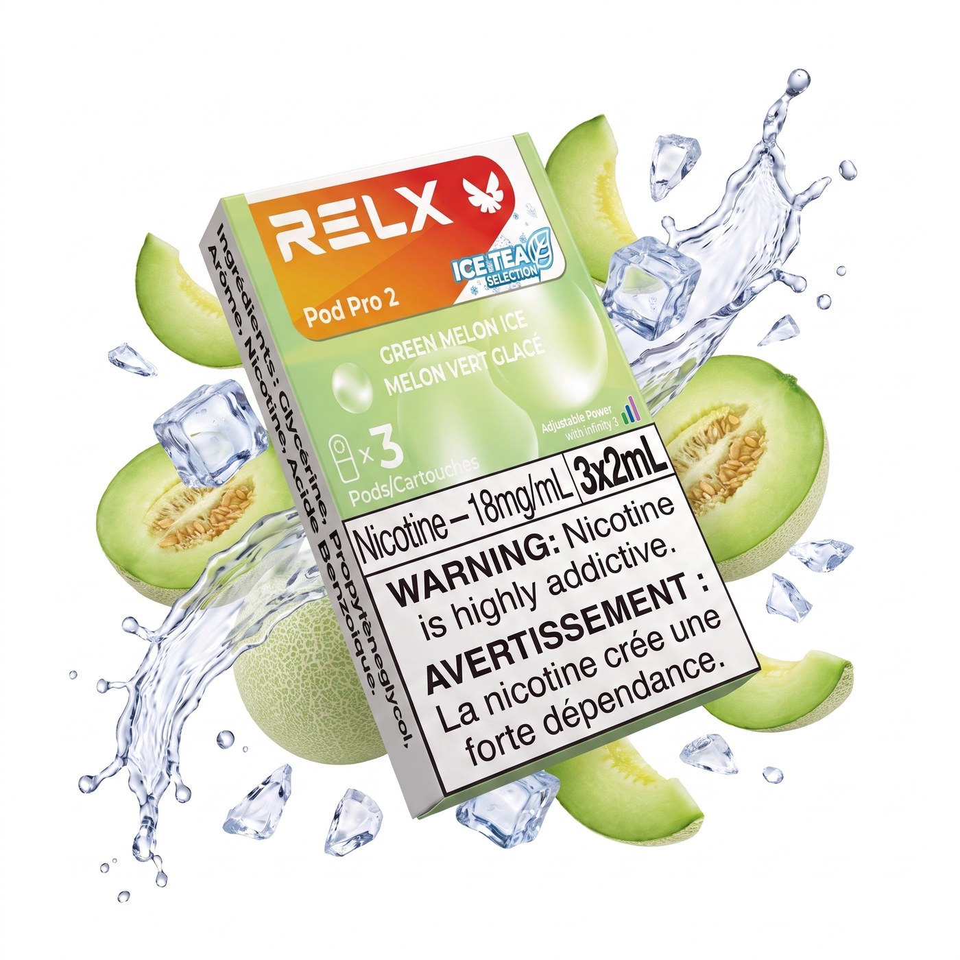 GREEN MELON ICE RELX PRO 2 POD PACK