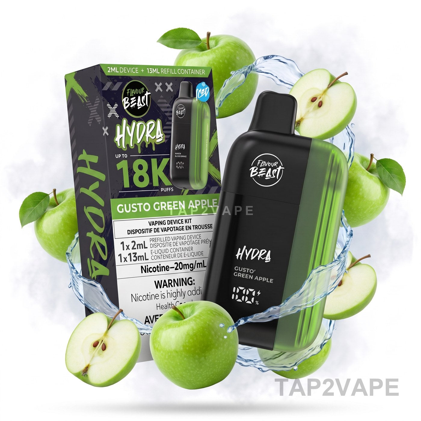 GUSTO GREEN APPLE FLAVOUR BEAST HYDRA