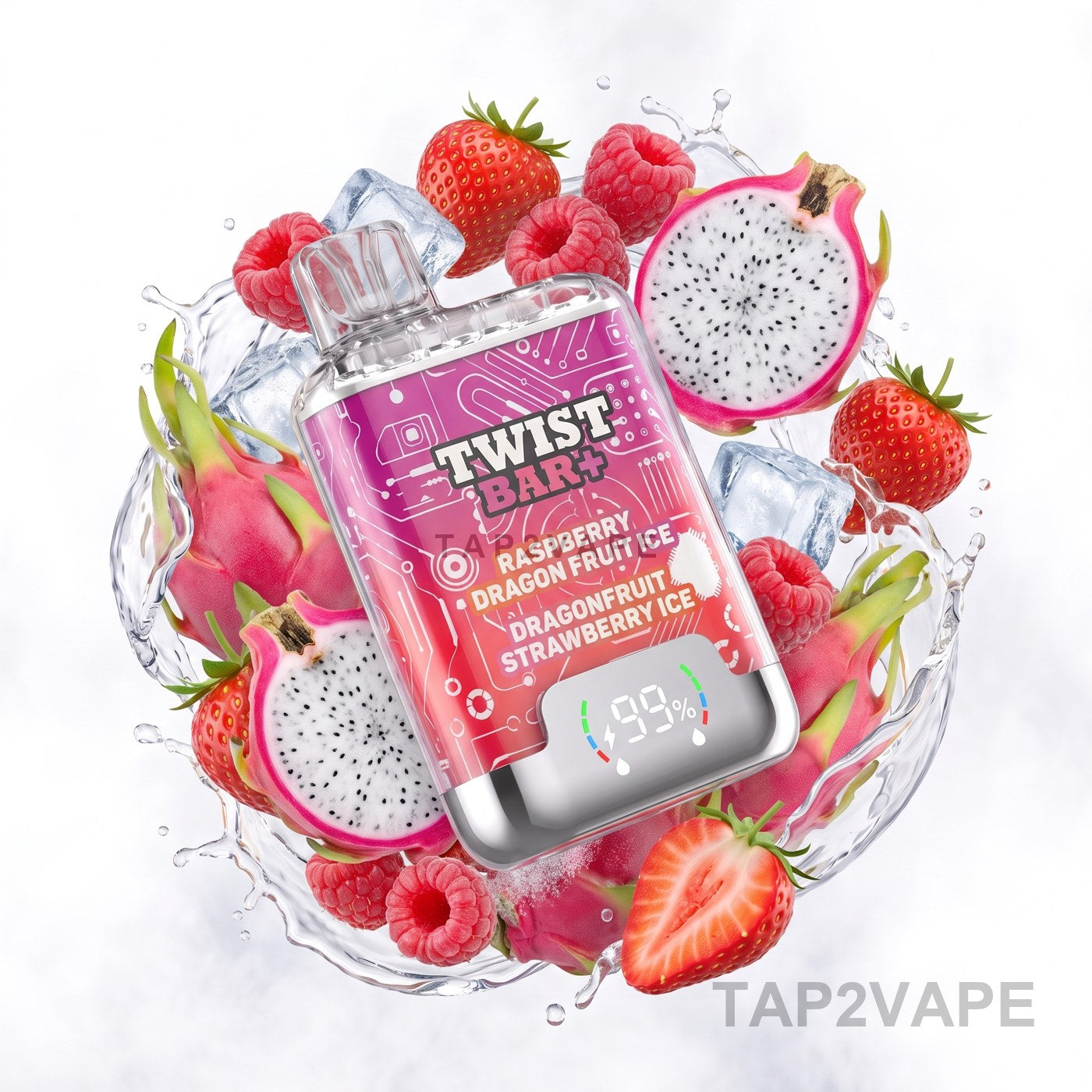 RASPBERRY DRAGONFRUIT ICE + DRAGONFRUIT STRAWBERRY ICE TWIST BAR+